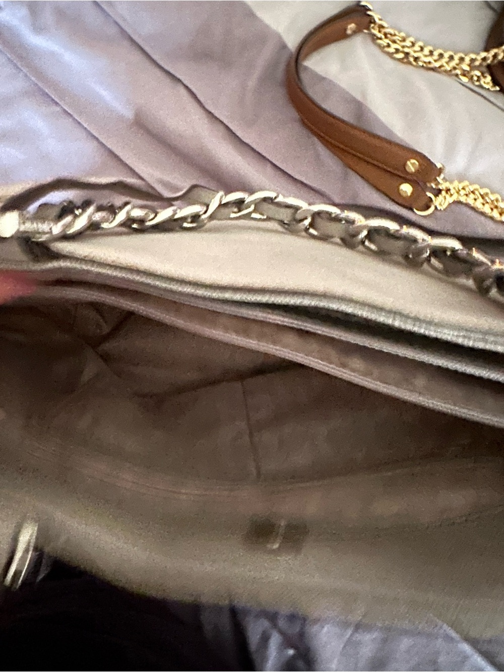 Michael Kors Gray Chain-Handle Saffiano Tote - Picture 6 of 6